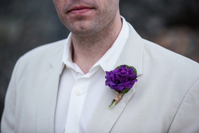 Groom's beach wedding boutonniere