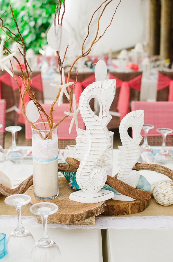 beautiful beach theme wedding centerpieces