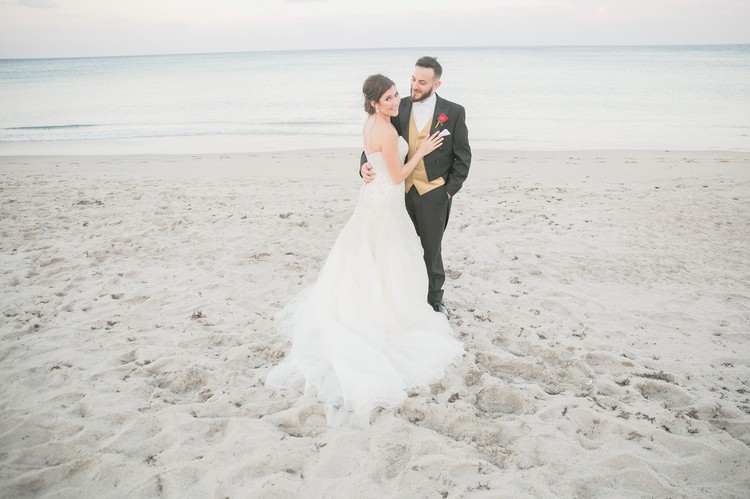 Beauty and the Beast themed wedding on the Beach