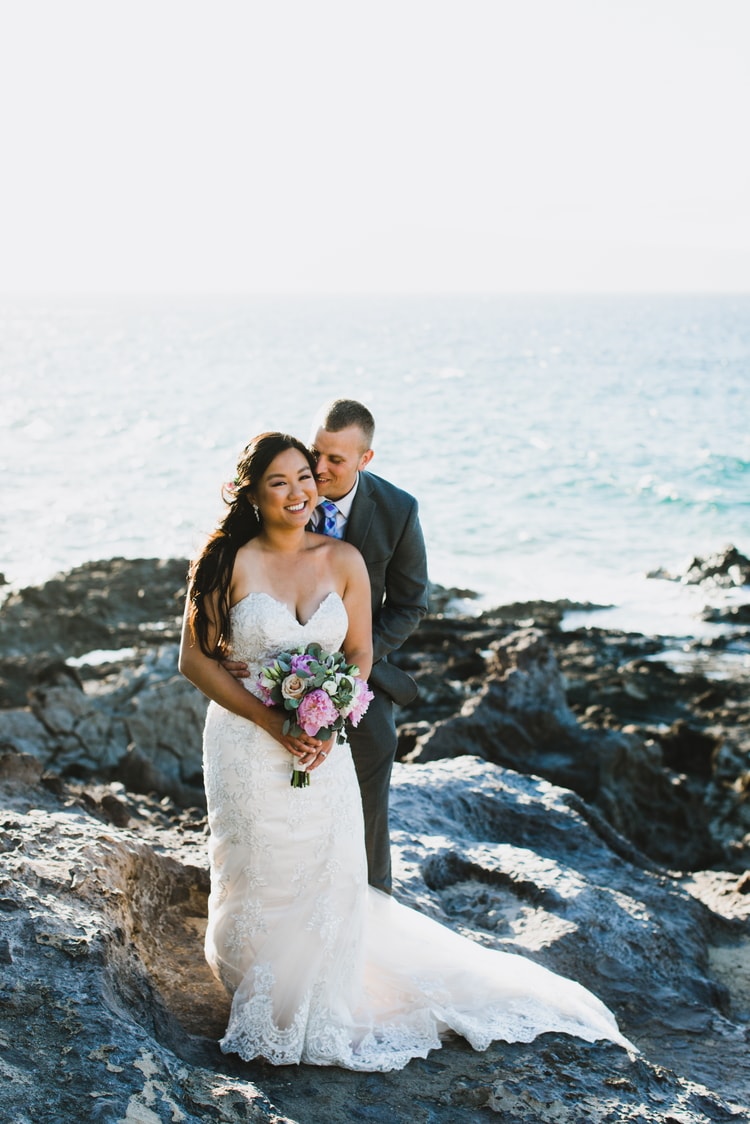 Cliffside Beach Wedding In Hawaii Bridalpulse