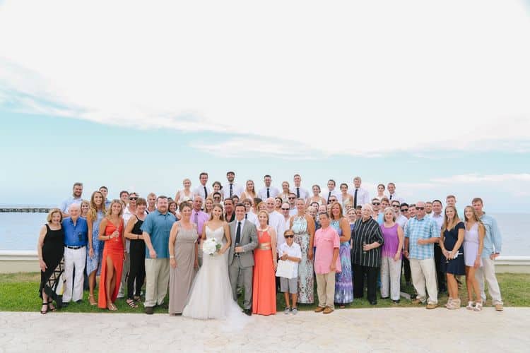 destination wedding group guest photo