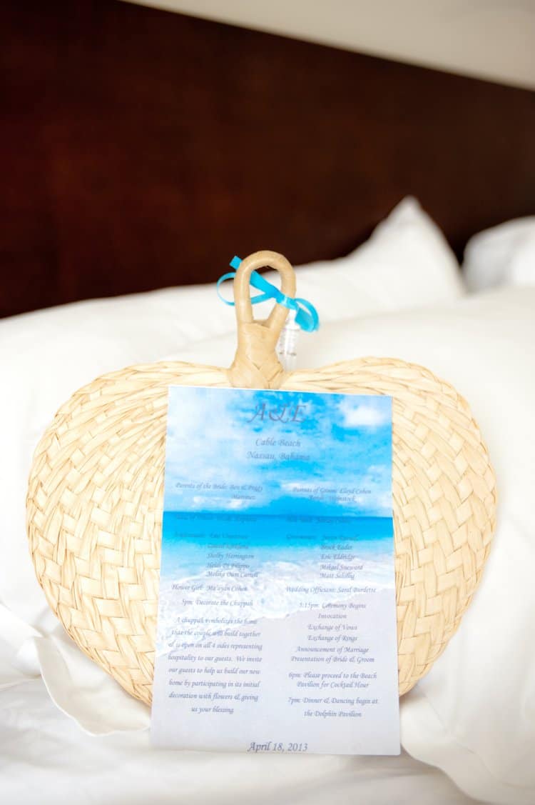 Beach wedding fan programs