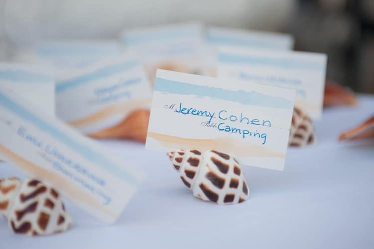 Beach themed seating cards