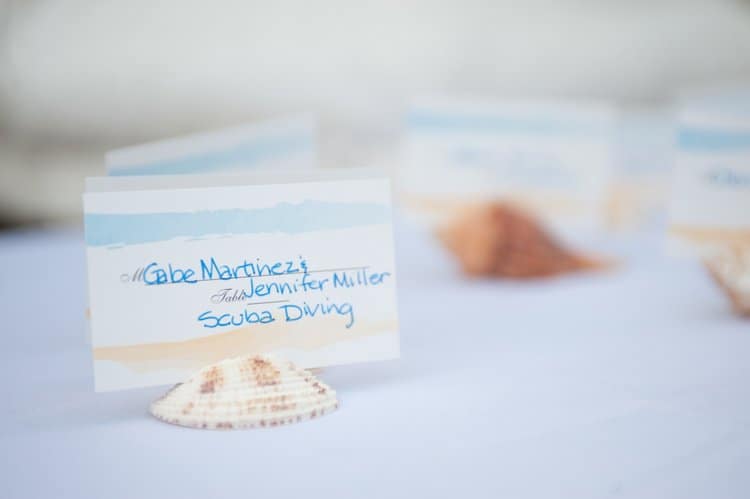 Beach themed seating card holder