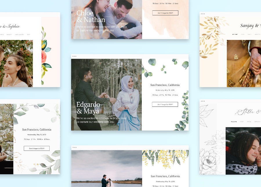 destination wedding website themes