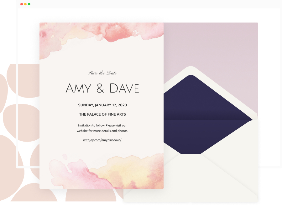 Wedding websites with matching invitations