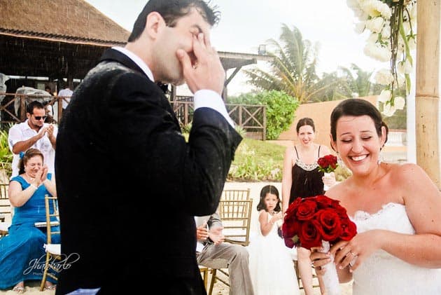 destination wedding in rain