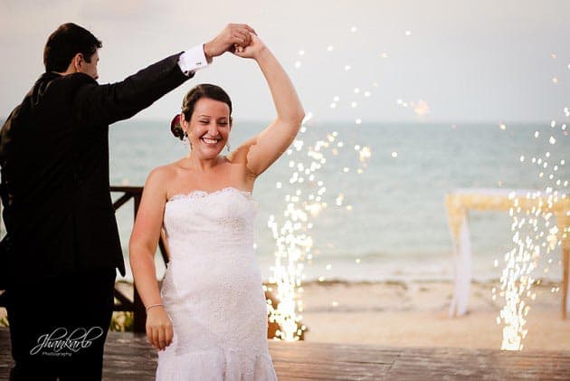 wedding first dance fireworks