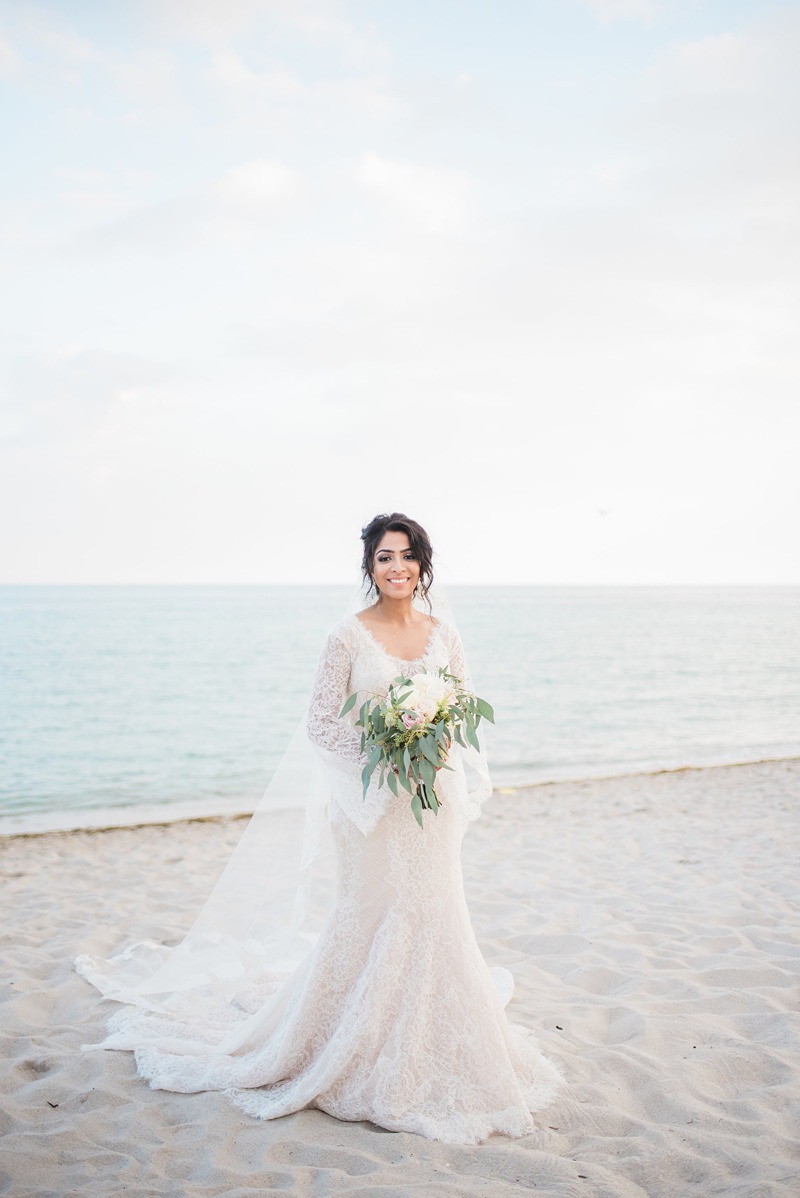 long sleeve beach wedding gowns