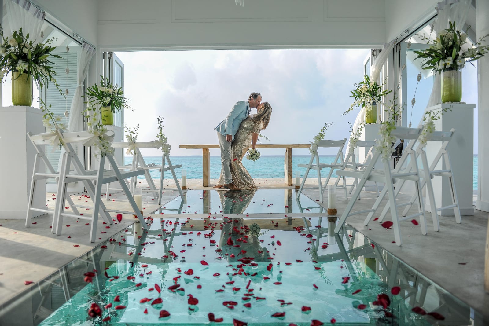 Gorgeous Maldives Wedding Vow Renewal At Over Water Pavilion Destination Wedding Details 