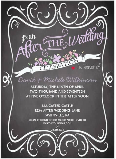 21 Beautiful At Home Wedding Reception Invitations Destination