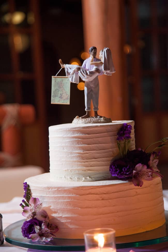 Travel themed wedding cake