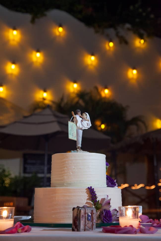 Travel themed wedding cake