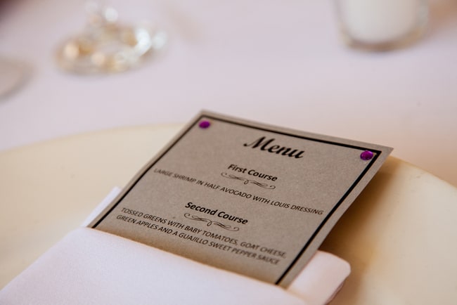 wedding menu