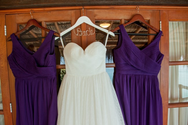 Eggplant color beach bridesmaid dresses