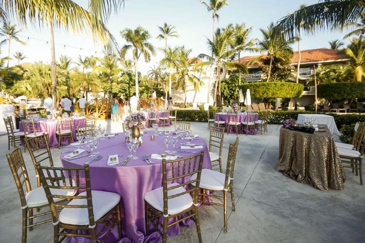 purple and gold destination wedding in Dominican Republic