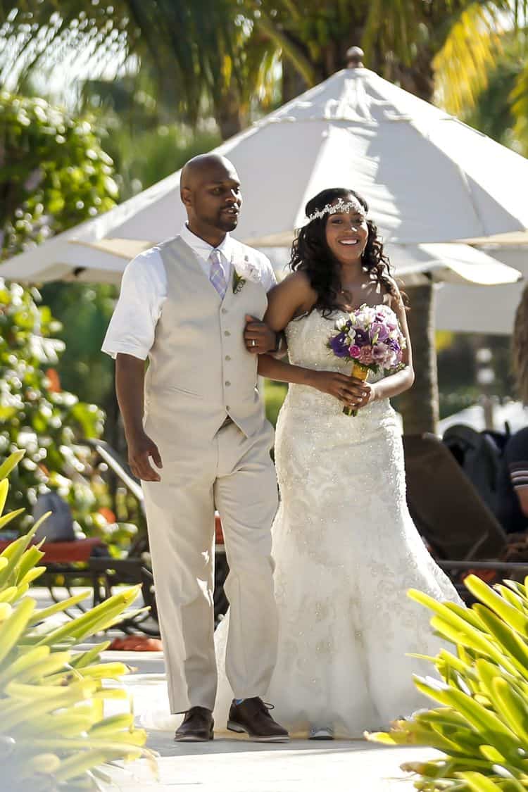 purple and gold destination wedding in Dominican Republic
