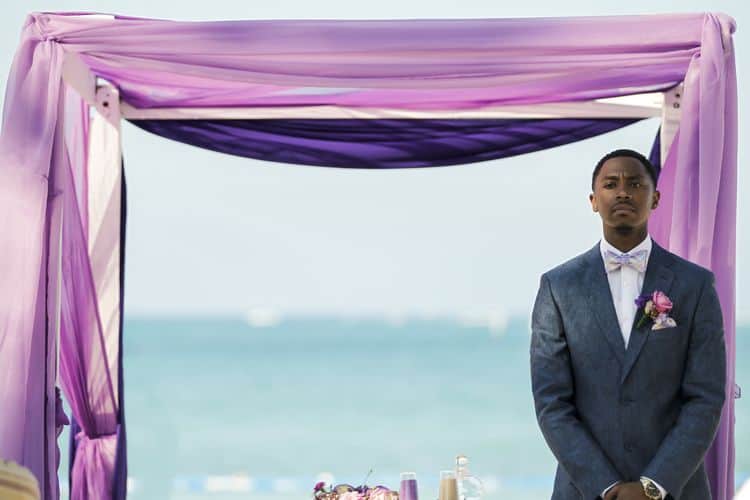 purple and gold destination wedding in Dominican Republic