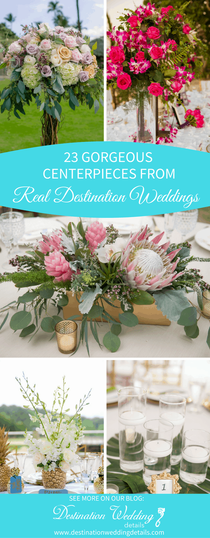real destination wedding centerpieces