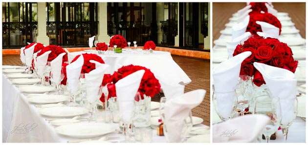 riviera maya wedding reception red roses