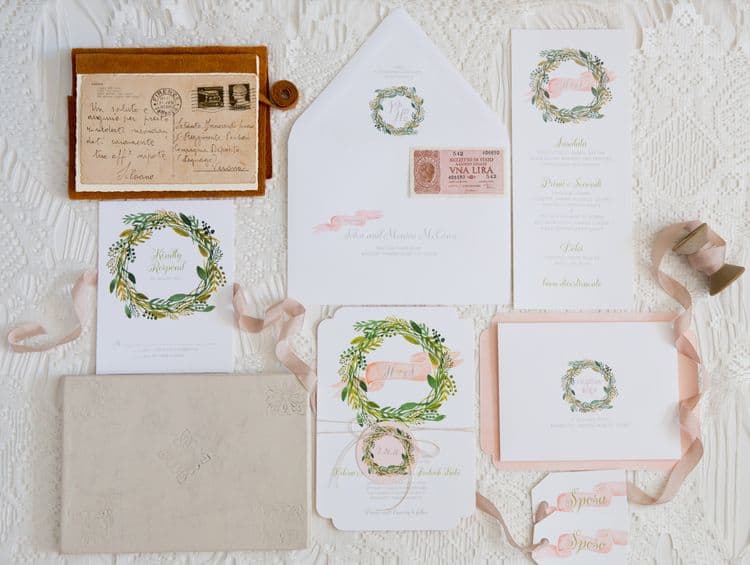 Vintage Florence wedding invitations
