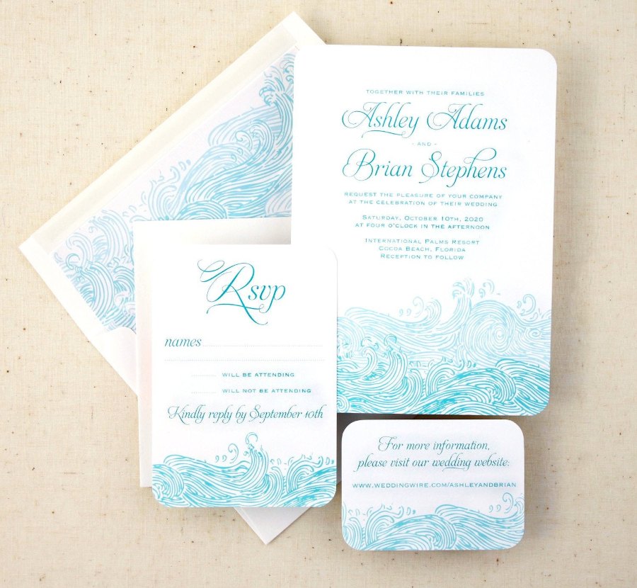 beach themed wedding invitations