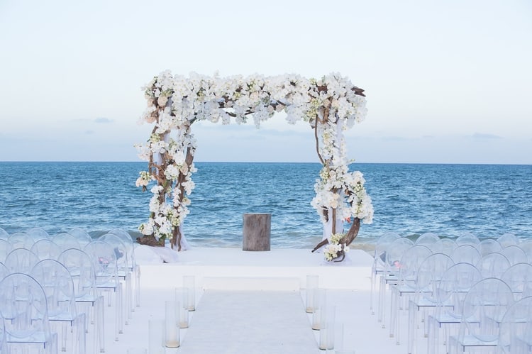 sunset beach wedding