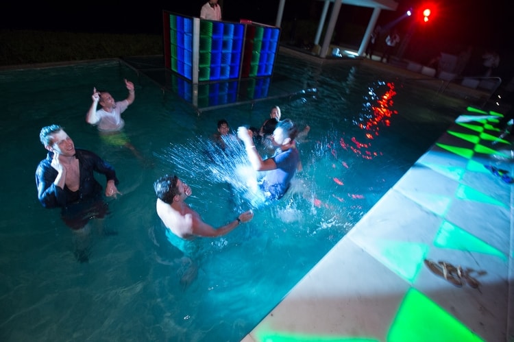 sunset beach wedding at Banyan Tree Mayakoba