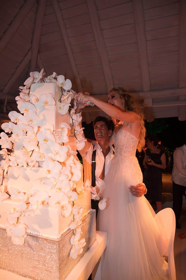 sunset beach wedding at Banyan Tree Mayakoba