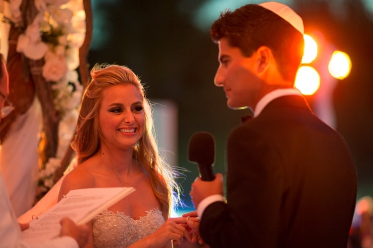 sunset beach wedding at Banyan Tree Mayakoba