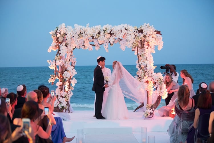 Sunset Beach Wedding At The Banyan Tree Mayakoba Destination