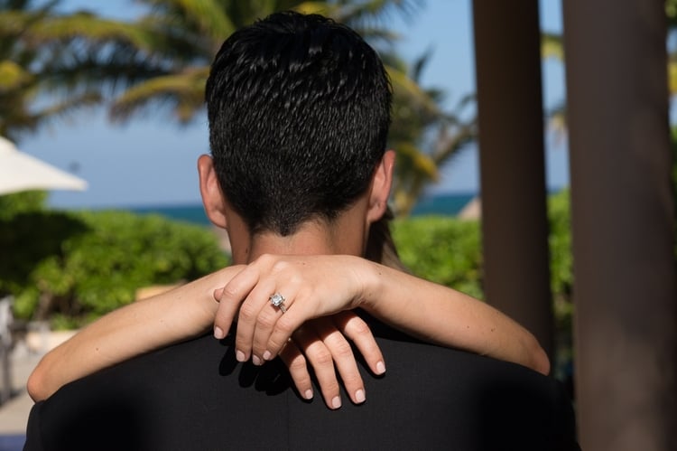 sunset beach wedding at Banyan Tree Mayakoba