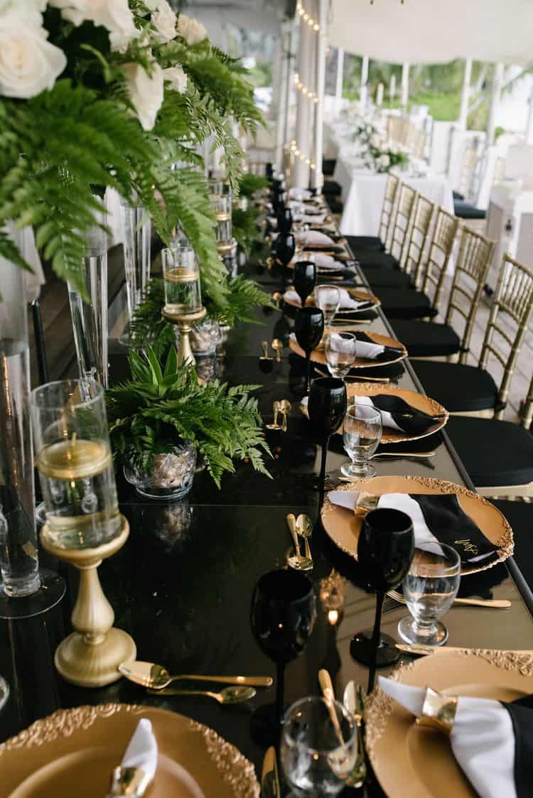 Black & Gold destination wedding table