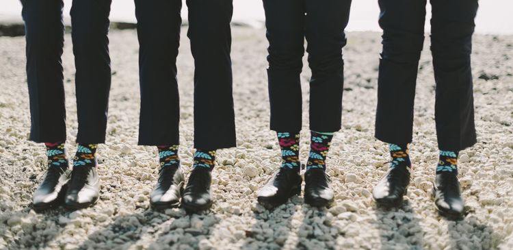 tropical wedding groom socks